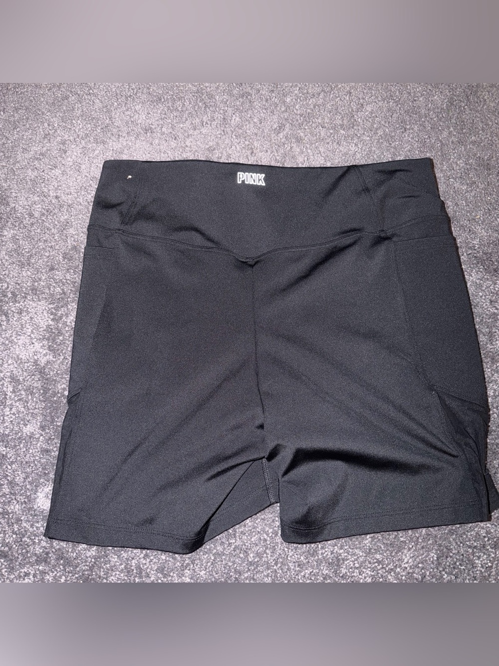 PINK Victoria's Secret Black High-Rise Athletic Bike Shorts